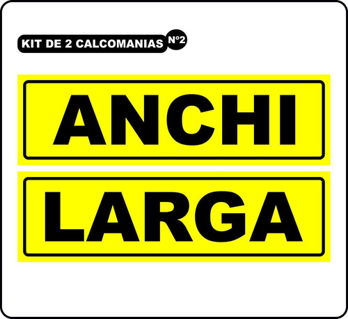 Calcomanias Anchi Larga De 45 Cm X 13 Cm Reflectivas El Par