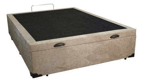 Base Box Baú Casal 138 X 188 Suede Com Pistão Gás So1clique Cor Bege