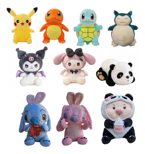 Peluche 3 En 1 Personajes Manta Interior Modelos Varios 45cm Oso Panda 65cm