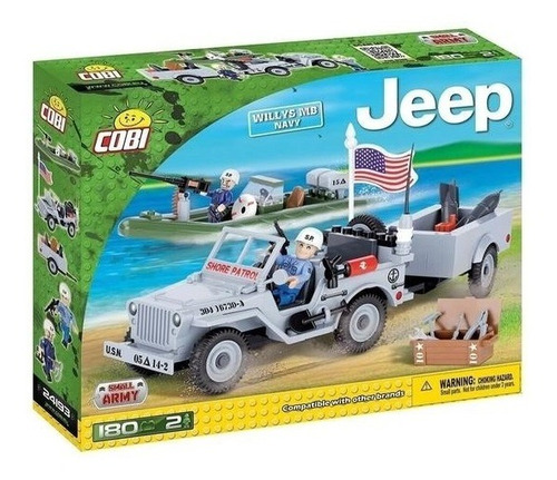 Veículo Militar Jeep Willys Mb Navy Blocos De Montar Cobi