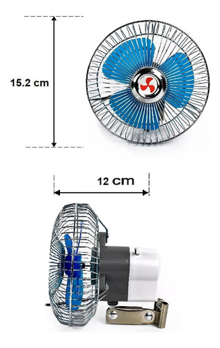 Ventilador Automotriz Aspas Plasticas 6 Pulgadas Encendedor.
