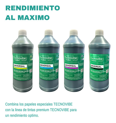 Tinta Alternativa Universal Tecnovibe En Botella De 1 Litro Compatible Con Impresoras Epson Brother Y Sistema Continuo Color Magenta