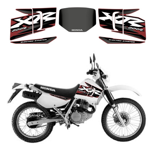 Kit Adesivos Honda Xr 200r 2002 Branca