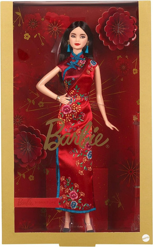 Lunar New Year Barbie Signature Muñeca Vestido Rojo Chino