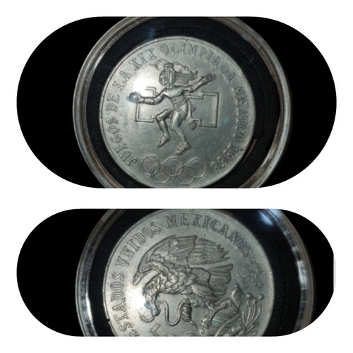 Moneda De Plata Ley 0720 1968 Olímpica Con Envio 