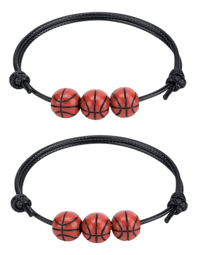 2 Pulseras Basquetbol Deporte Suerte Deportes Unisex B782 