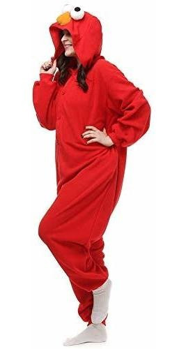 Unisex Adult Elmo Onesie Animal Cosplay Traje Navidad