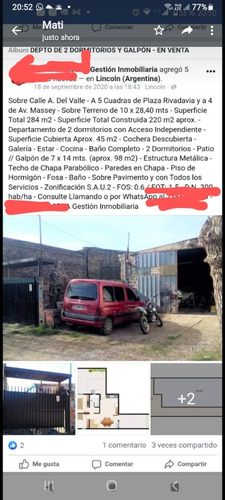 Casa En Venta En Lincoln Provincia Bs As Con Galpon-taller