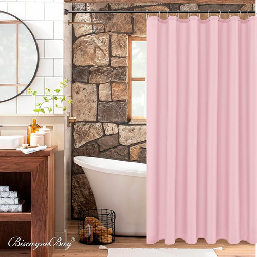 Cortina De Ducha Impermeable De Una Pieza 180*180cm Rosa Claro