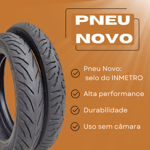 Par Pneu Biz Pop Dream 60/100-17 + 80/100-14 Sem Camara