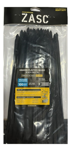 Tirrap Negro 7.6mm X 250mm Nylon