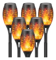 Comprar Dikaida 6 Pack Solar Lights Antorchas Led Llama Parpadeante 