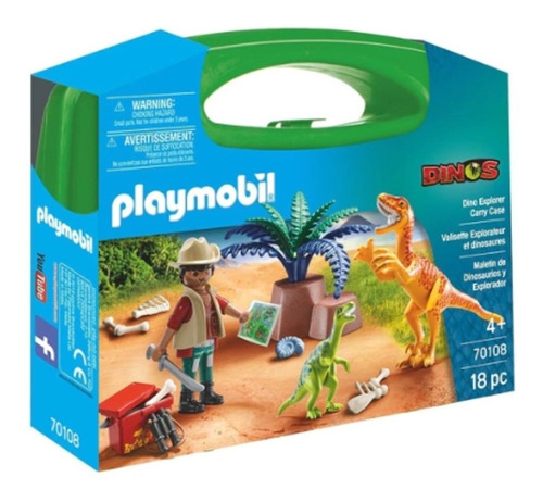 Playmobil Dinos Maletín De Dinosaurios Y Explorador. 70108