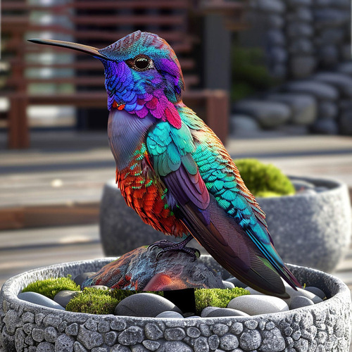 2d Colibrí Década De Jardín Decorativo Acrílico