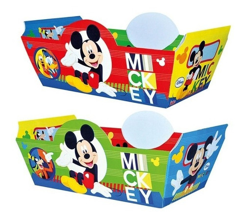 Pack X 6 Bandeja Contenedora Mickey Original Cotillón