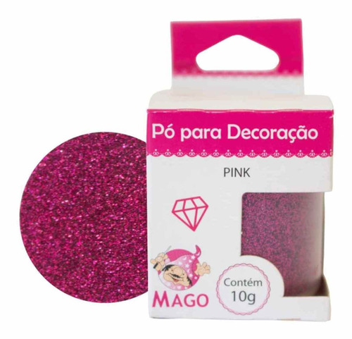 Pó Comestível Para Decoração Pink 10gr Mago