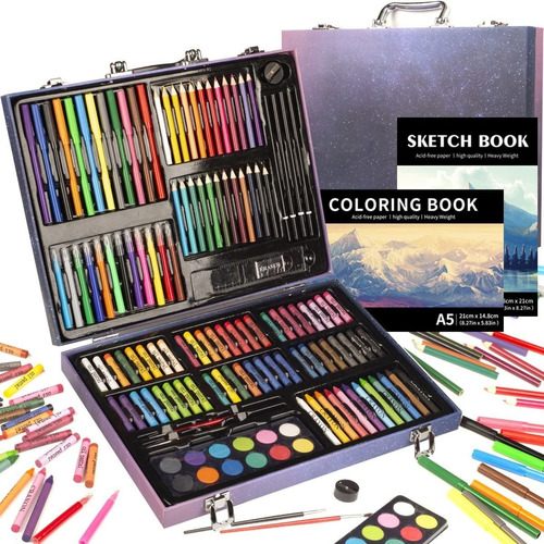 Kit De Lápices De Dibujo Y Colores Kinspory Con Bloc, 150 Pz