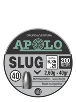 Comprar Balines Apolo Slug 6,35 6.35 De 40 Gr Puntas .25 Lata X 200