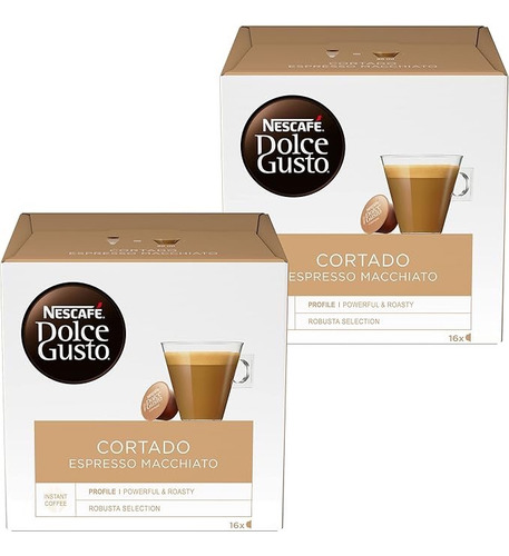 2 Cubos Nescafé Dolce Gusto Cortado Espresso 32 Capsulas