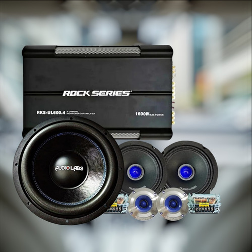 Subwoofer 12 PuLG+ Set De Medios 6.5+ Amplificador 4 Ch