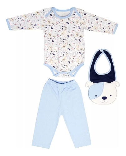 Conjunto Canastilla De Niño 3 Pzas Saby Kids Body Azul