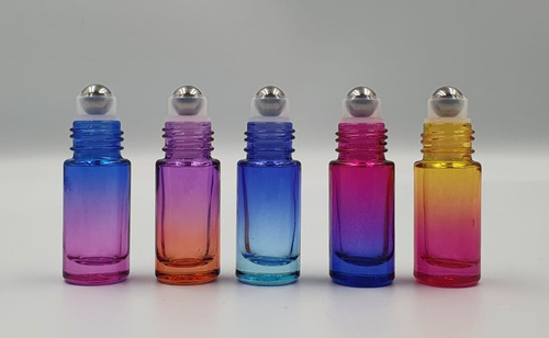 Imagen 2 de 4 de 12 Botellas Colores De 5ml Con Roll On De Acero Inoxidable