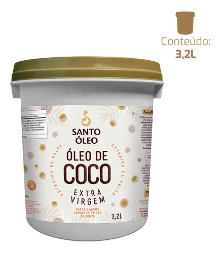comprar Óleo De Coco Extra Virgem Da Polpa Santo Óleo Balde - 3,2l