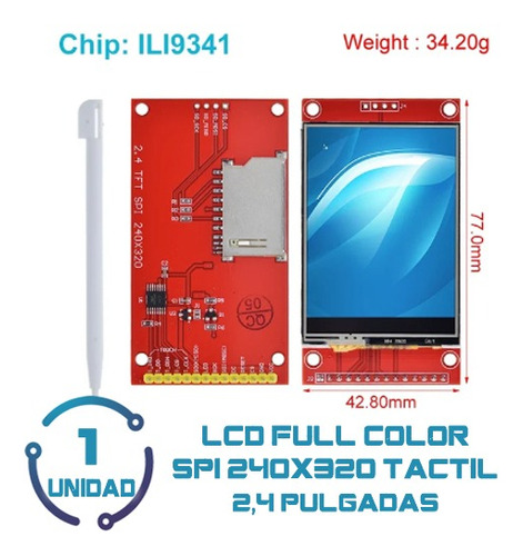 Display Pantalla Lcd 240x320 2,4 Tactil Spi Ili9341 Arduino