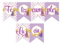 Comprar Cumple Rapunzel,  Rapunzel Banderín Para Imprimir