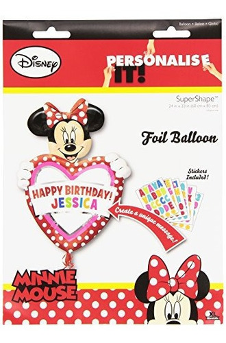 Minnie Mouse Globo Personalice Con Nombre Feliz Cumpleaños