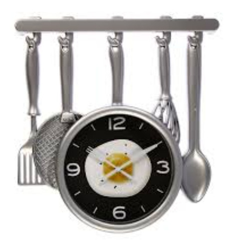 Reloj Pared 30x32cms Cocina Decorativo Utensilios Decora