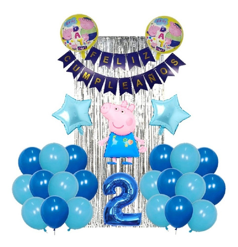 Set De Globos George Peppa Pig Fiestas Cumpleaños
