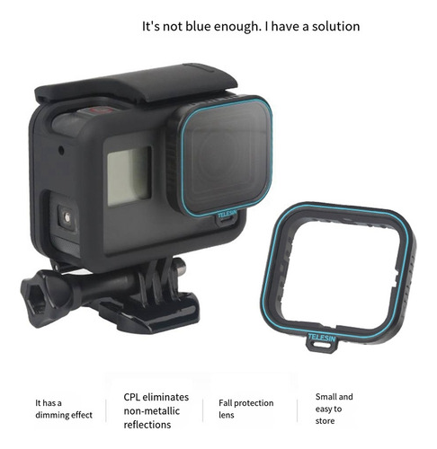 Telesin Adecuado Para Gopro Hero 5/6/7, Versión Negra, Hero6