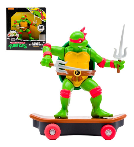 Tortugas Ninjas Raphael Skateboard Pull Back Original Skate