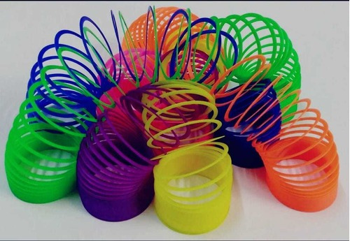 Imagem 1 de 2 de 40 Mola Maluca Colorida Cor Neon Grande Festa Prenda Brinde