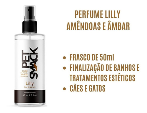 Shampoo Pelos Claros Condicionador E Lilly 50ml Pet Smack Fragrância Suave