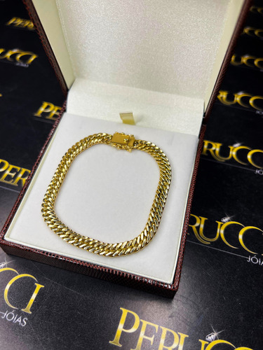 Pulseira Elos Duplos 20 Gramas Ouro 18k Maciço