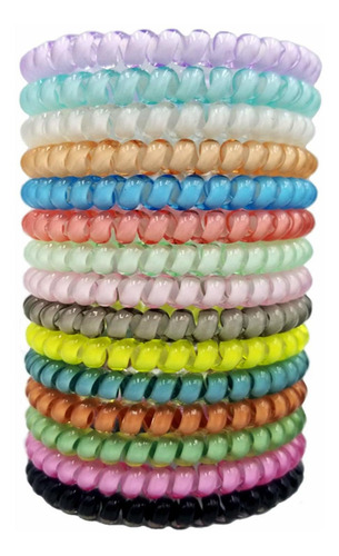 15 Lazos De Pelo En Espiral, Gomas Elásticas De Color Carame