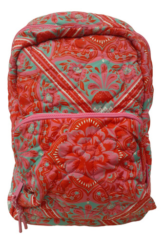 Mochila con flores para escuela de verano Ciranda Rosa Rio de Farm Xodó Puffer