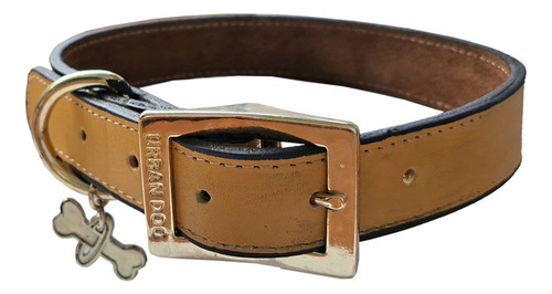 Urban Dog Collar Para Perro Liso 100% Piel Ch, G, Xg Color Amarillo Collar Piel Liso Tamaño Del Collar Ch
