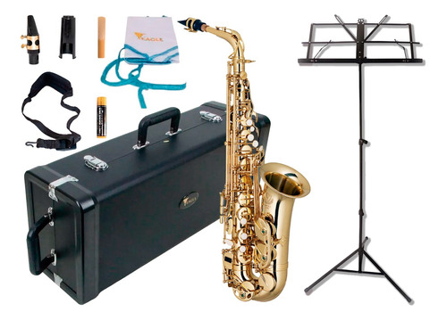 Saxofone Eagle Alto Em Mib Sa501 + Estante De Partitura