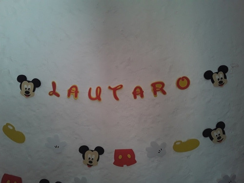 Imagen 3 de 5 de Cortina Mickey Mouse Guirnalda Cumpleaños Mickey
