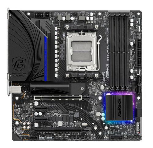 Board Asrock B650m Pg Riptide Am5 Procesadores Ryzen 7ma Color Negro
