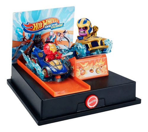 Mattel Hot Wheels Racerverse Marvel Thanos Vs Ironman Sdcc23 Color Azul