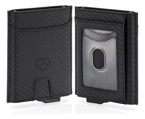 Cartera De Cuero Emergente En Modo Sigiloso - Cartera Delgad
