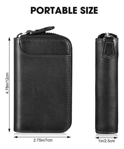 Estuche Funda Llavero Coche Cuero Genuino Llavero Cartera