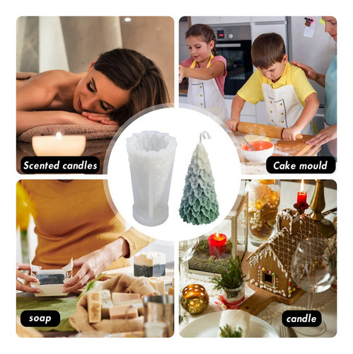 W Molde De 3 Piezas Para Velas De Árbol De Navidad, 3d, De