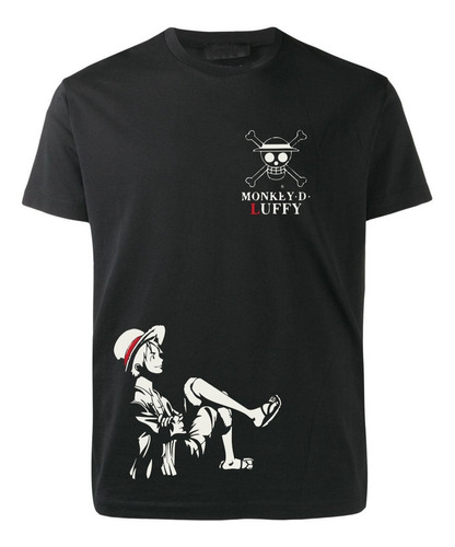 Remera Negra One Piece Monkey D Luffy Anime Serie Tv