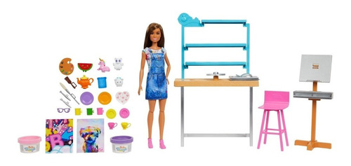 Set De Juego Barbie Wellness Estudio De Arte Creativo