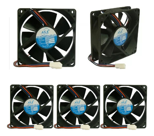 Micro Ventilador Cooler 80x80x25 12v Asafan 8025s-12- 8 Unid